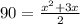 90=\frac{x^2+3x}{2}