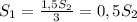 S_1=\frac{1,5S_2}{3}=0,5S_2