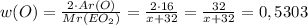 w(O)=\frac{2\cdot{Ar(O)}}{Mr(EO_2)}=\frac{2\cdot16}{x+32}=\frac{32}{x+32}=0,5303