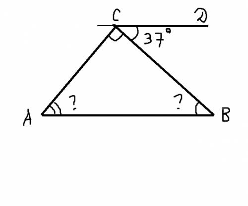 Через вершину прямого угла с треугольника авс проведена прямая сd, параллельная стороне ав. найдите 