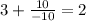 3 + \frac{10}{-10} = 2