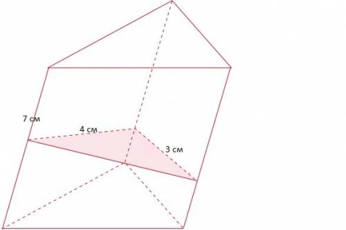 Внаклонной призме боковое ребро равно 7 см, перпендикулярное сечение - прямоугольный треугольник с к