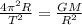 \frac{4\pi ^2R}{T^2}=\frac{GM}{R^2}