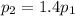 p_{2}=1.4p_{1}