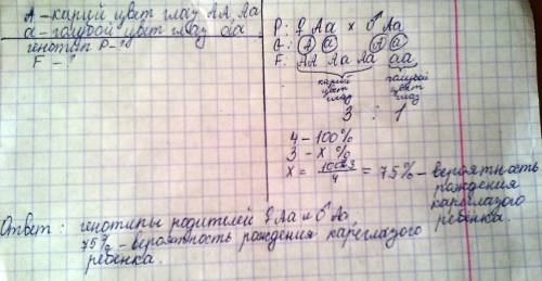 Решить : у человека карие глаза (а) доминируют над голубыми (а). отец и мать кареглазые в семье роди