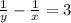 \\\frac1y-\frac1x=3