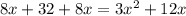 8x+32+8x=3x^2+12x