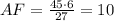 AF=\frac{45\cdot6}{27}=10