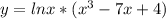 y = lnx*(x^3-7x+4)