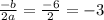 \frac{-b}{2a}= \frac{-6}{2}=-3