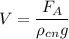 V = \dfrac{F_A}{\rho_{cn}g}