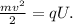 \frac{mv^2}{2}=qU.