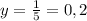 y=\frac{1}{5}=0,2