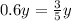  0.6y=\frac{3}{5}y 