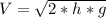 V= \sqrt{2*h*g}