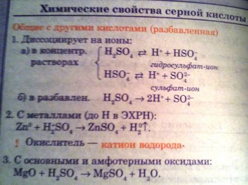 Проведите реакции, характерные свойства кислот (на примере h2 so4)