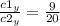 \frac{c1_y}{c2_y}=\frac{9}{20} 