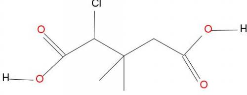 Напишите структурную формулу 2-хлор 3.3-диметилпентандиовая кислота