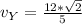 v_{Y}=\frac{12*\sqrt{2}}{5}