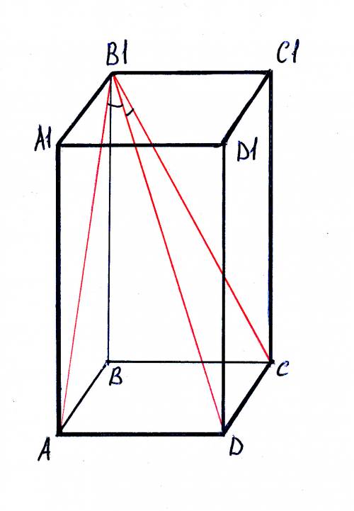 Диагональ прямоугольного параллелепипеда образует с двумя его гранями, имеющими общее ребро, равные 