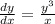 \frac{dy}{dx} = \frac{y^3}{x}