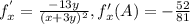 f_x^{'}=\frac{-13y}{(x+3y)^2}, f'_x(A)=-\frac{52}{81}