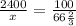 \frac{2400}{x}=\frac{100}{66\frac{2}{3}}