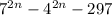 7^{2n}-4^{2n}-297