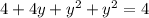 4+4y+y^{2}+y^{2}=4