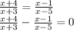  \frac{x+4}{x+3}= \frac{x-1}{x-5} \\ \frac{x+4}{x+3}-\frac{x-1}{x-5}=0 