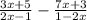 \frac{3x+5}{2x-1} - \frac{7x+3}{1-2x}