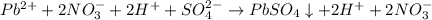 Pb^{2+}+2NO_3^-+2H^++SO_4^{2-}\rightarrow PbSO_4\downarrow+2H^++2NO_3^-