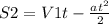 S2=V1t-\frac{at^2}{2}