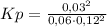 Kp = \frac{0,03^{2}}{0,06\cdot0,12^{2}}