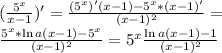 (\frac{5^x}{x-1})'=\frac{(5^x)'(x-1)-5^x*(x-1)'}{(x-1)^2}=\\ \frac{5^x*\ln a (x-1)-5^x}{(x-1)^2}=5^x\frac{\ln a (x-1)-1}{(x-1)^2} 