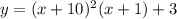 y=(x+10)^2(x+1)+3