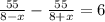 \frac{55}{8-x}-\frac{55}{8+x}=6