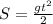 S=\frac{gt^2}{2}