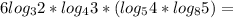 6log_{3}2*log_{4}3*(log_{5}4*log_{8}5)=