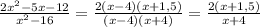 \frac{2x^2-5x-12}{x^2-16}=\frac{2(x-4)(x+1,5)}{(x-4)(x+4)}=\frac{2(x+1,5)}{x+4}