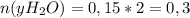 n(yH_2O)= 0,15*2=0,3