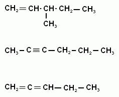 3-метилпентен-1 гексин-2 пентадиен-1.2 структурные формулы