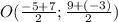 O(\frac{-5+7}{2};\frac{9+(-3)}{2})