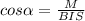 cos \alpha = \frac{M}{BIS} 