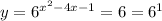  y=6^{ x^{2}-4x-1 }=6=6^{ 1 }