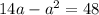 14a-a^{2}=48