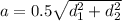 a=0.5\sqrt{d^2_1+d^2_2}