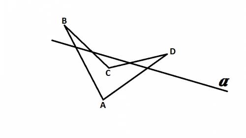 Может ли прямая пересечь все стороны четырехугольника в точках , не с его вершинами?
