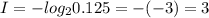 I = -log_2 0.125 = -(-3) = 3