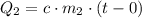 {{Q}_{2}}=c\cdot {{m}_{2}}\cdot \left( t-0 \right)